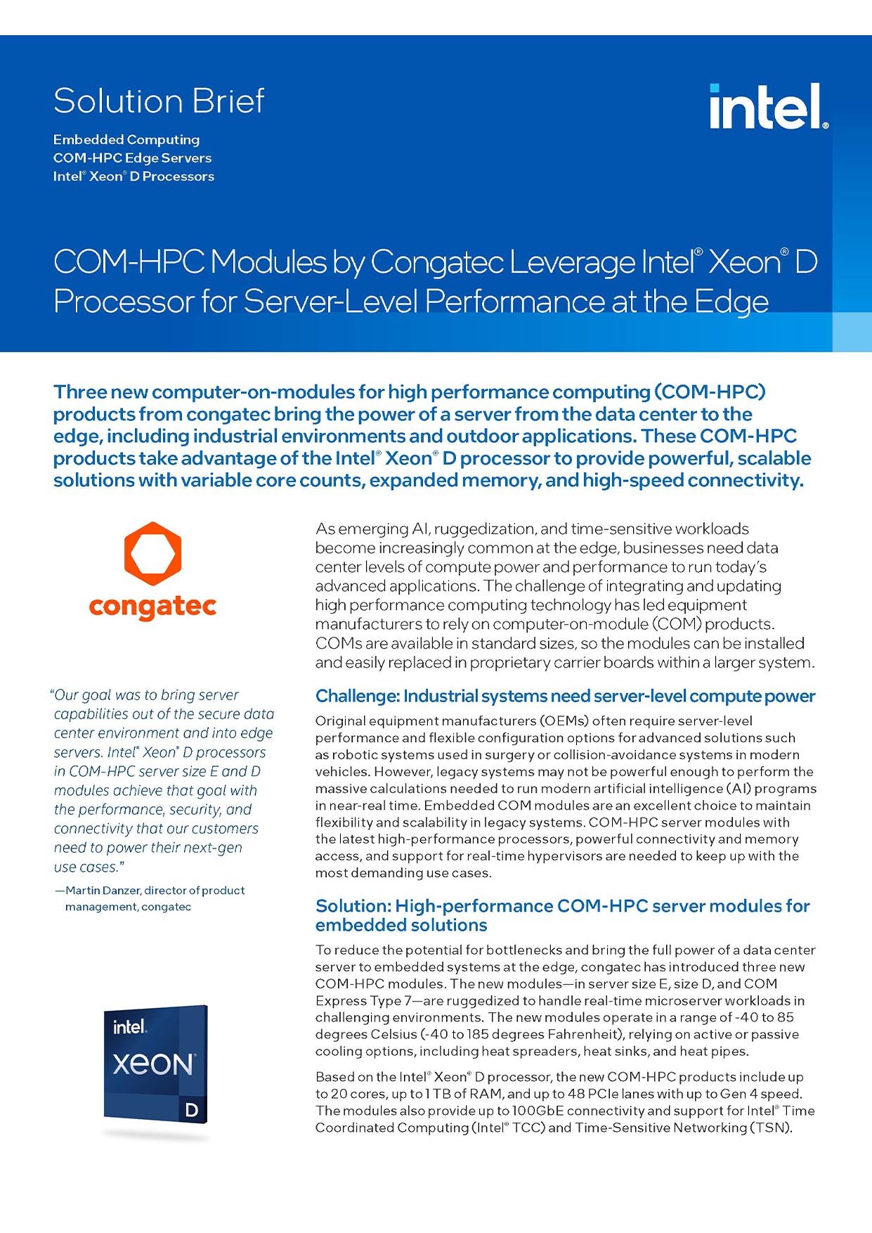 congatec-COM-HPC-Modules by Congatec Leverage Intel Xeon D Processor for Server-Level Performance at the Edge