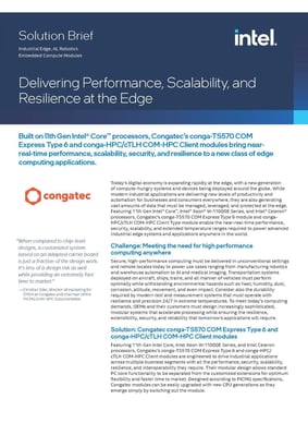 congatec-Delivering Performance, Scalability, and Resilience at the Edge